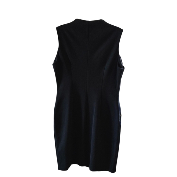 Calvin Klein Black Midi Dress with Gold Zippers - Picture 6 of 8